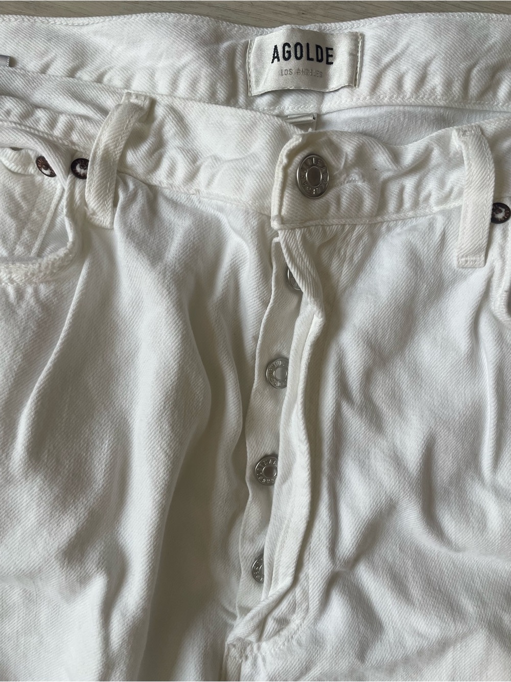 Agolde Women's Relaxed White Button-Fly Jeans - Picture 2 of 4